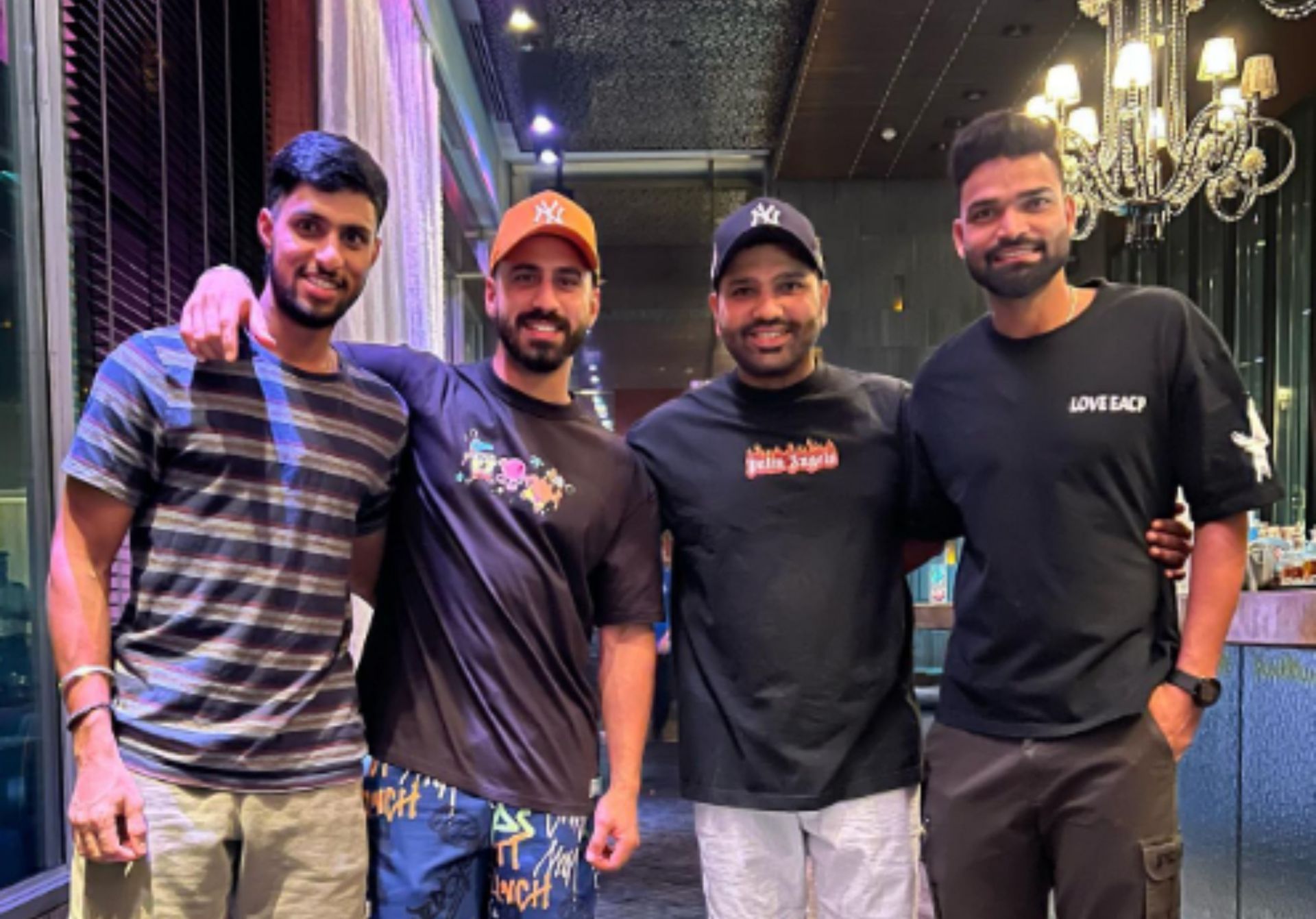 Rohit Sharma with his MI mates. (PC: Instagram)