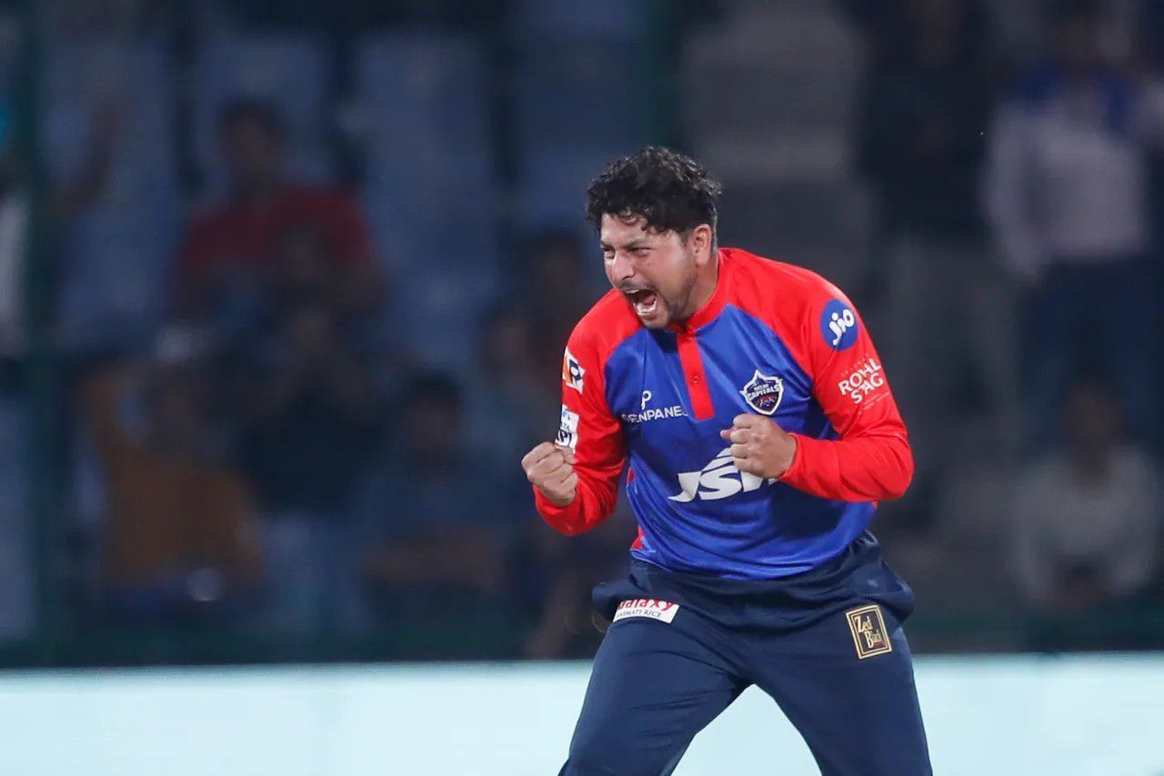 Kuldeep Yadav in action for DC [IPLT20]