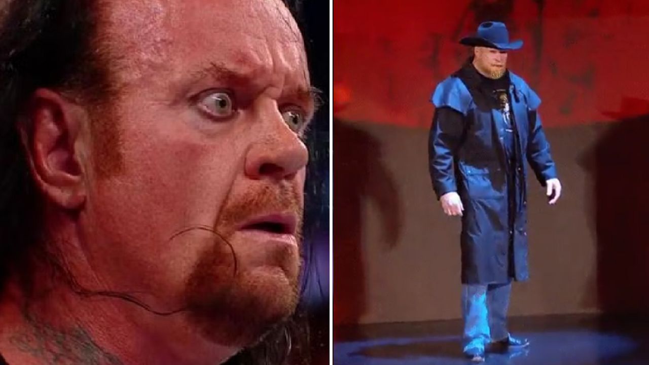 The Undertaker (left); Brock Lesnar on RAW (right)