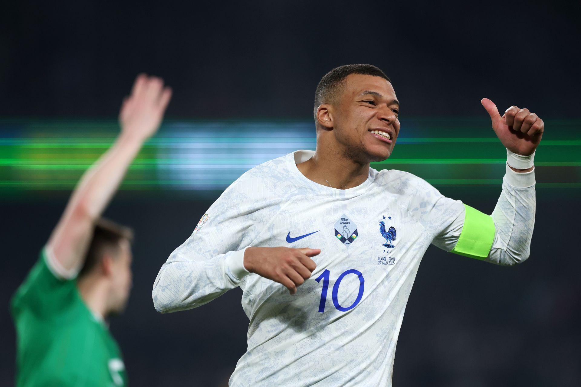 Kylian Mbappe in action for France against Ireland in the Euro 2024 qualifier.