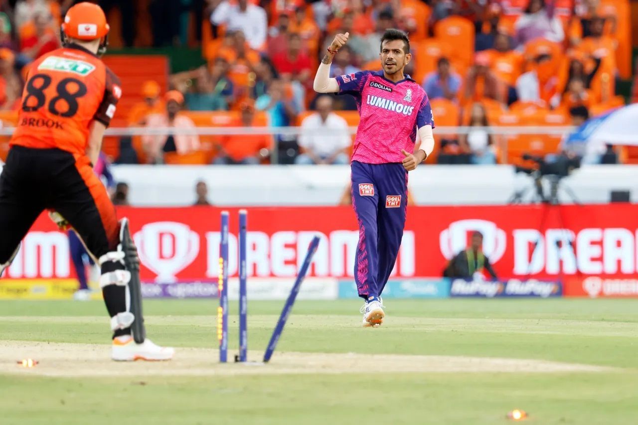 Yuzvendra Chahal castled Harry Brook in Rajasthan Royals' first game. [P/C: iplt20.com]