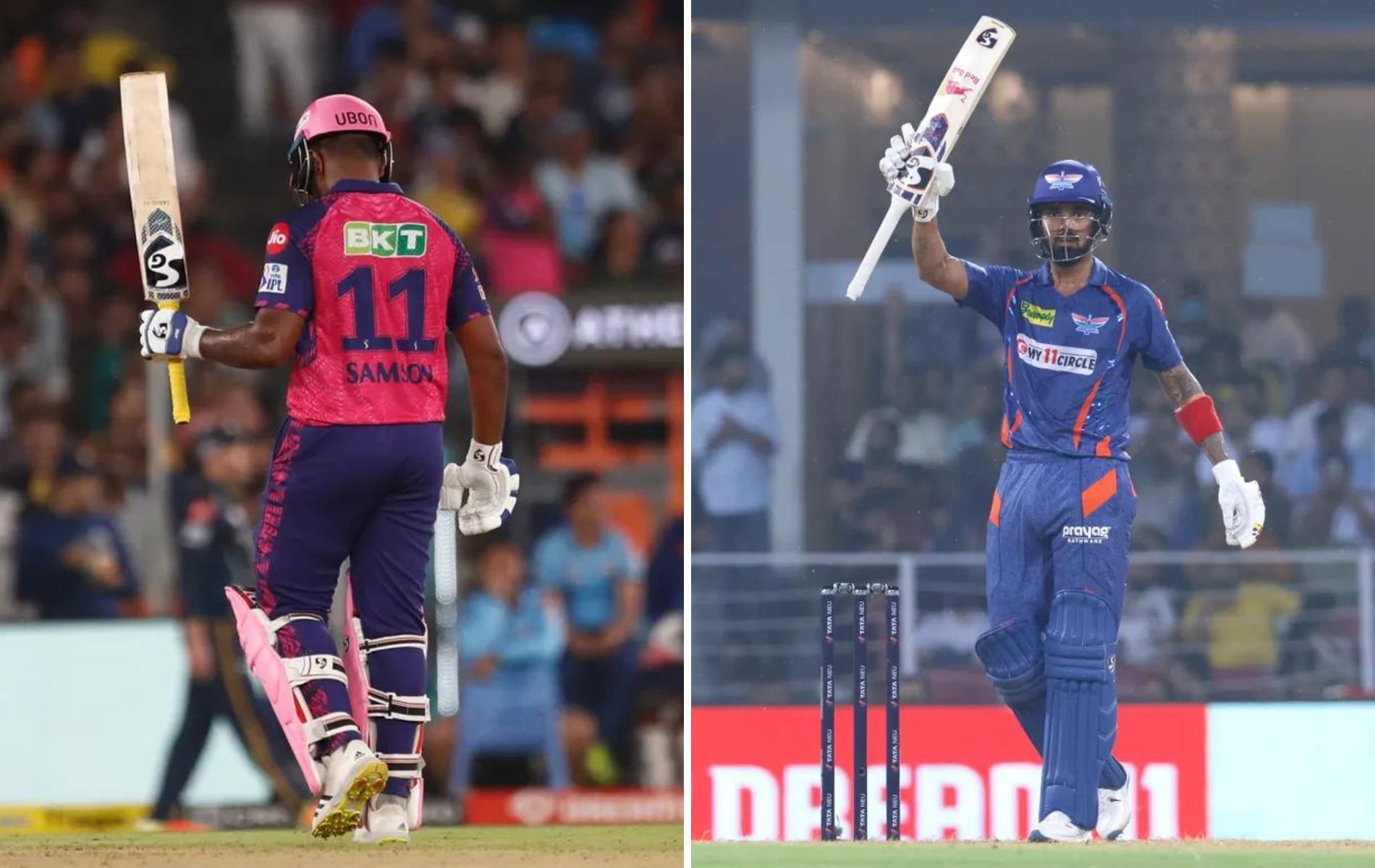 RR captain Sanju Samson (L) and LSG skipper KL Rahul. (Pics: IPLT20.com)