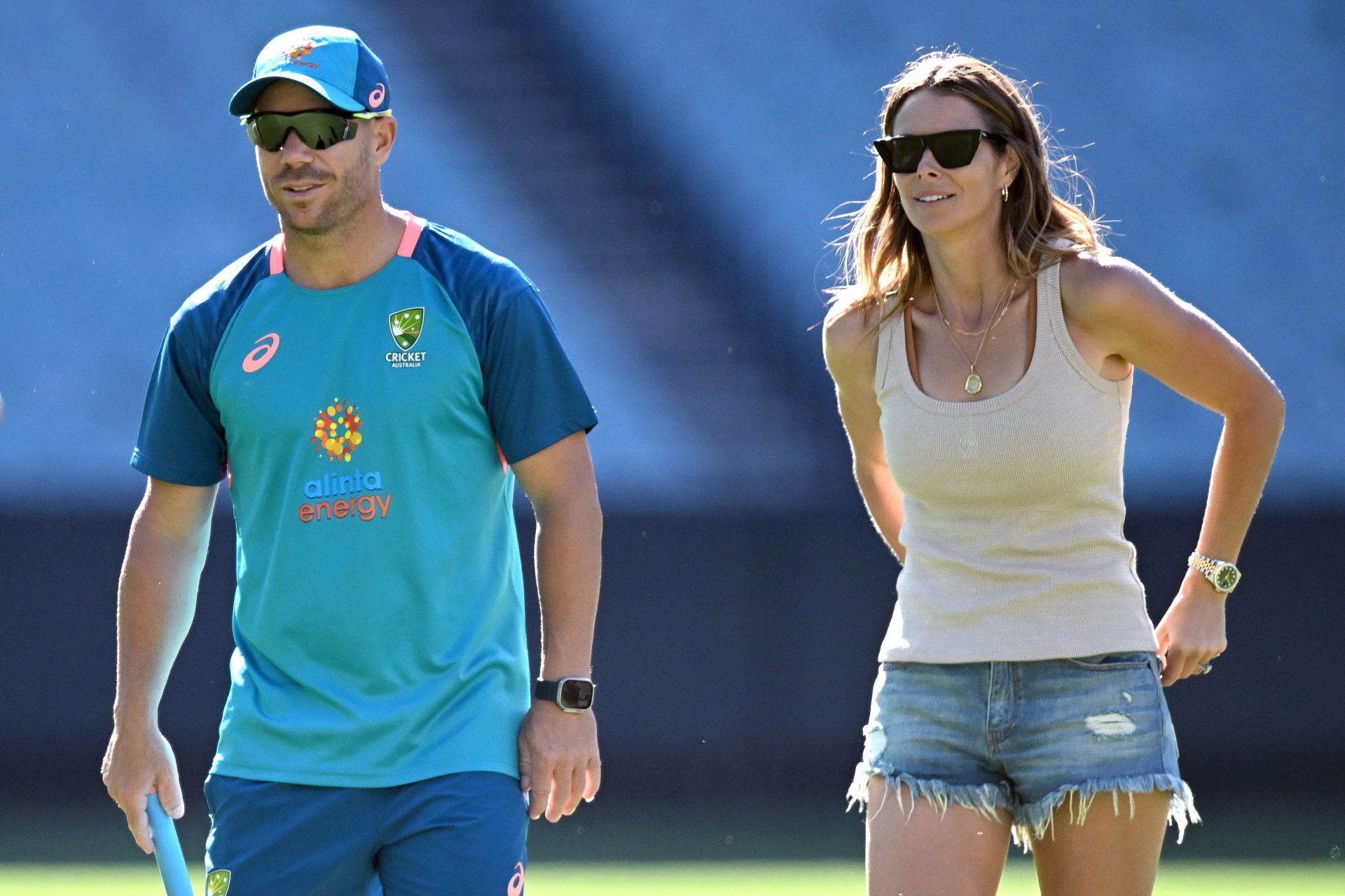 David Warner and Candice. (Credits: Getty)