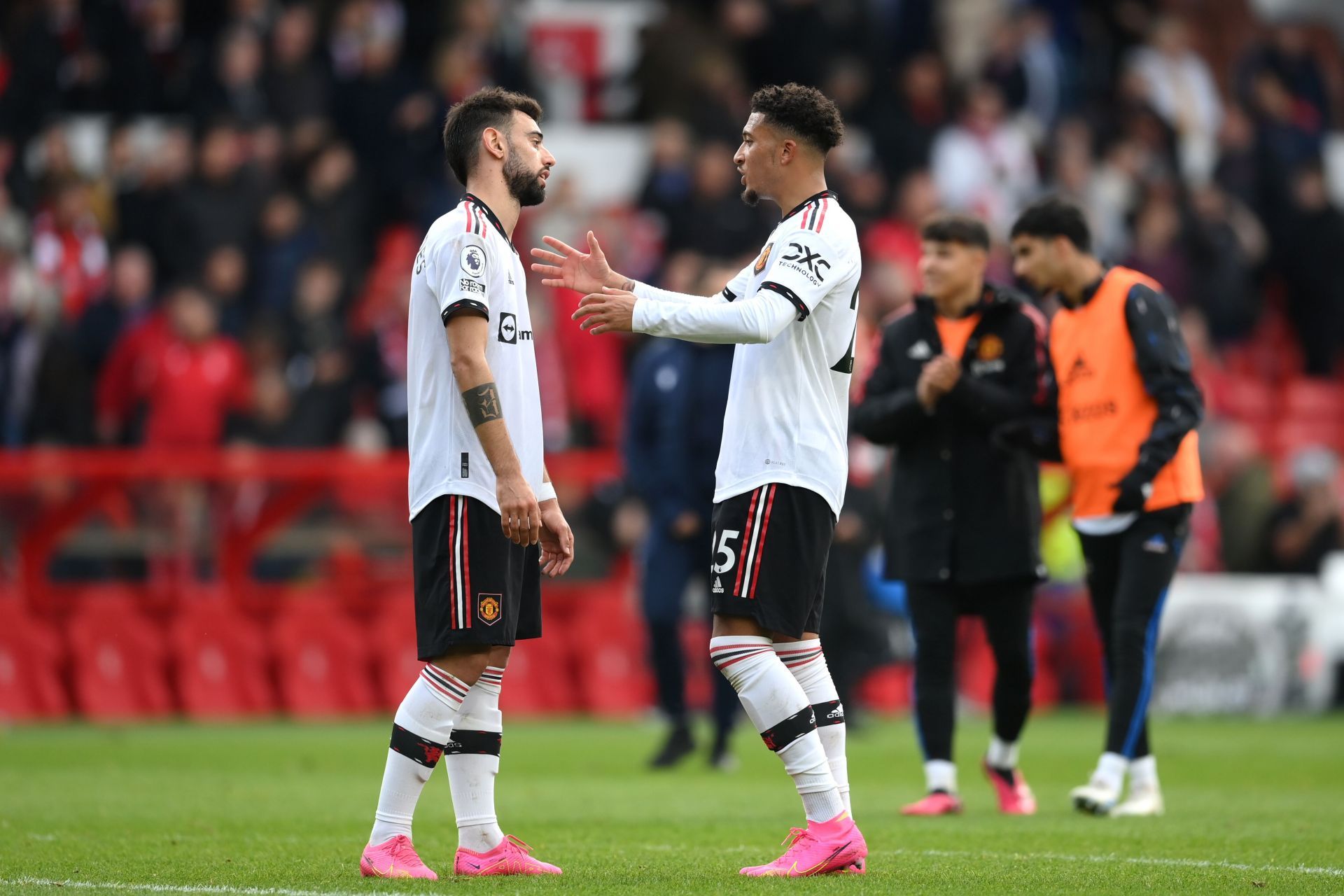 Sancho (right) was frustrated with Fernandes (left).