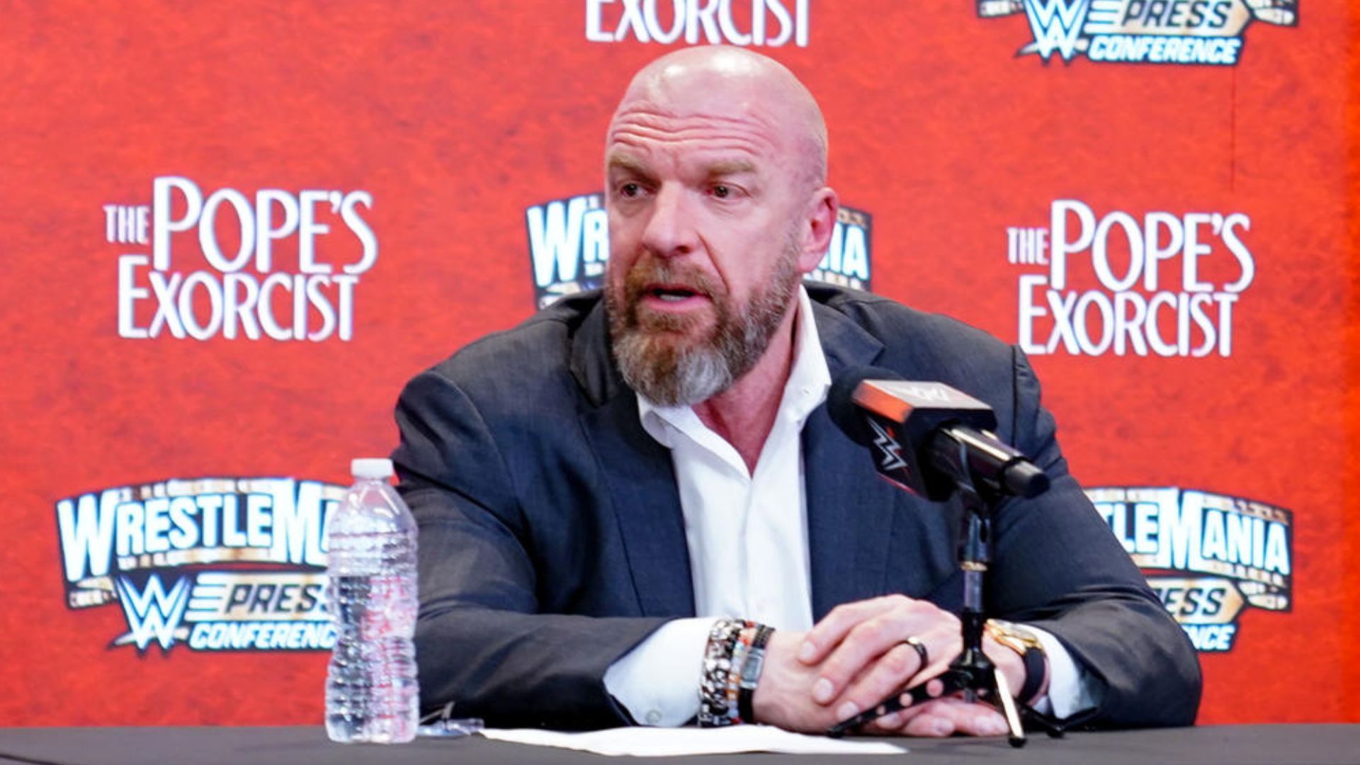 Triple H during a press conference at WrestleMania 39!