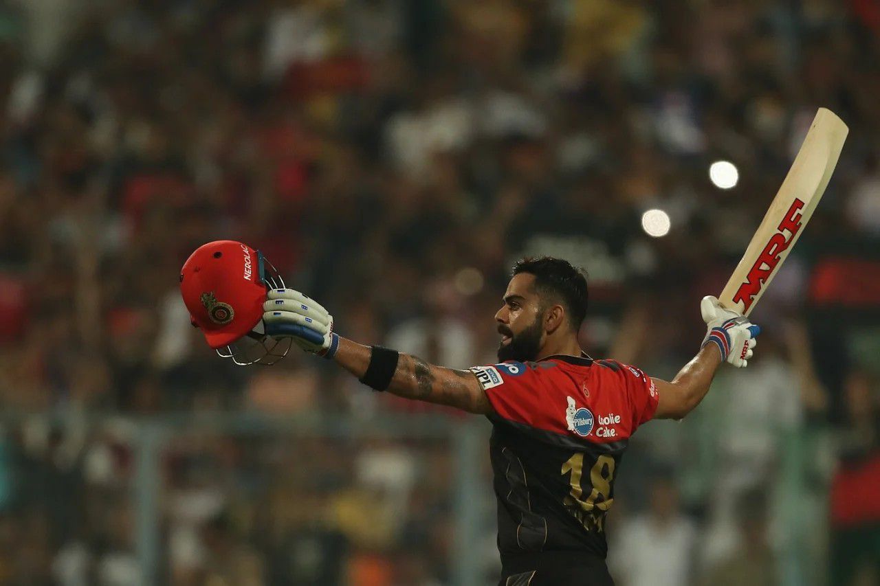 Virat Kohli pumped up after his century vs KKR [Pic Credit: IPLT20]