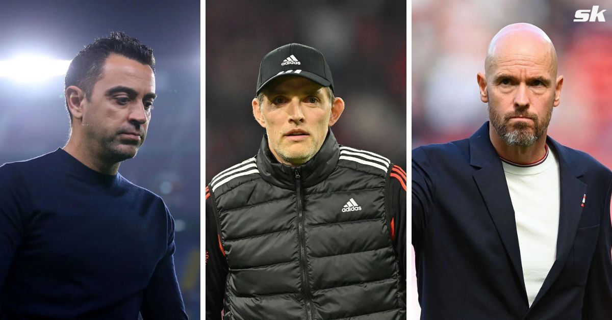 [L-to-R] Xavi Hernandez, Thomas Tuchel and Erik ten Hag.