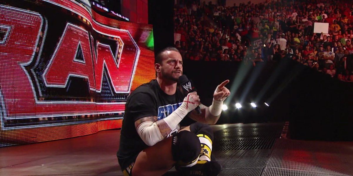 CM Punk during his infamous pipebomb on WWE RAW