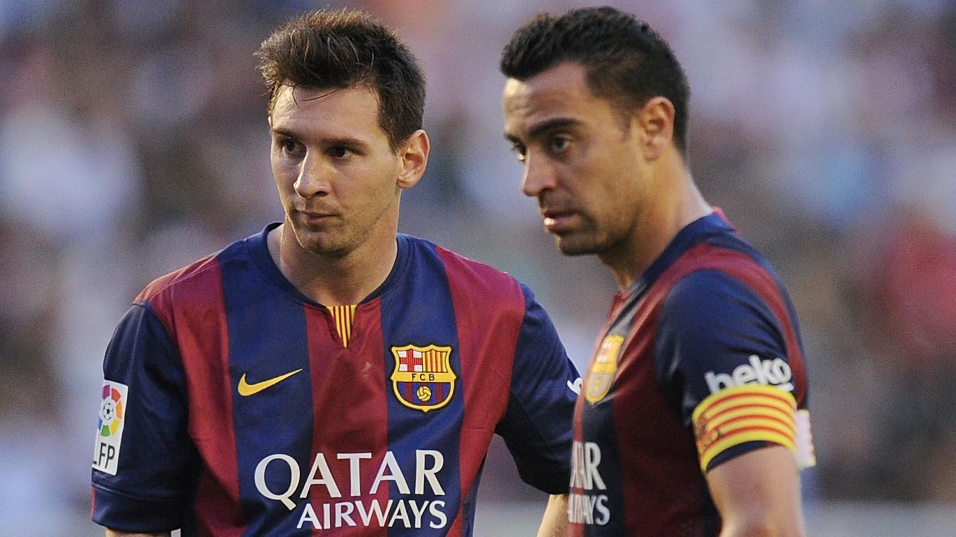 Messi (left) hailed Xavi as the best player in Spanish football history.