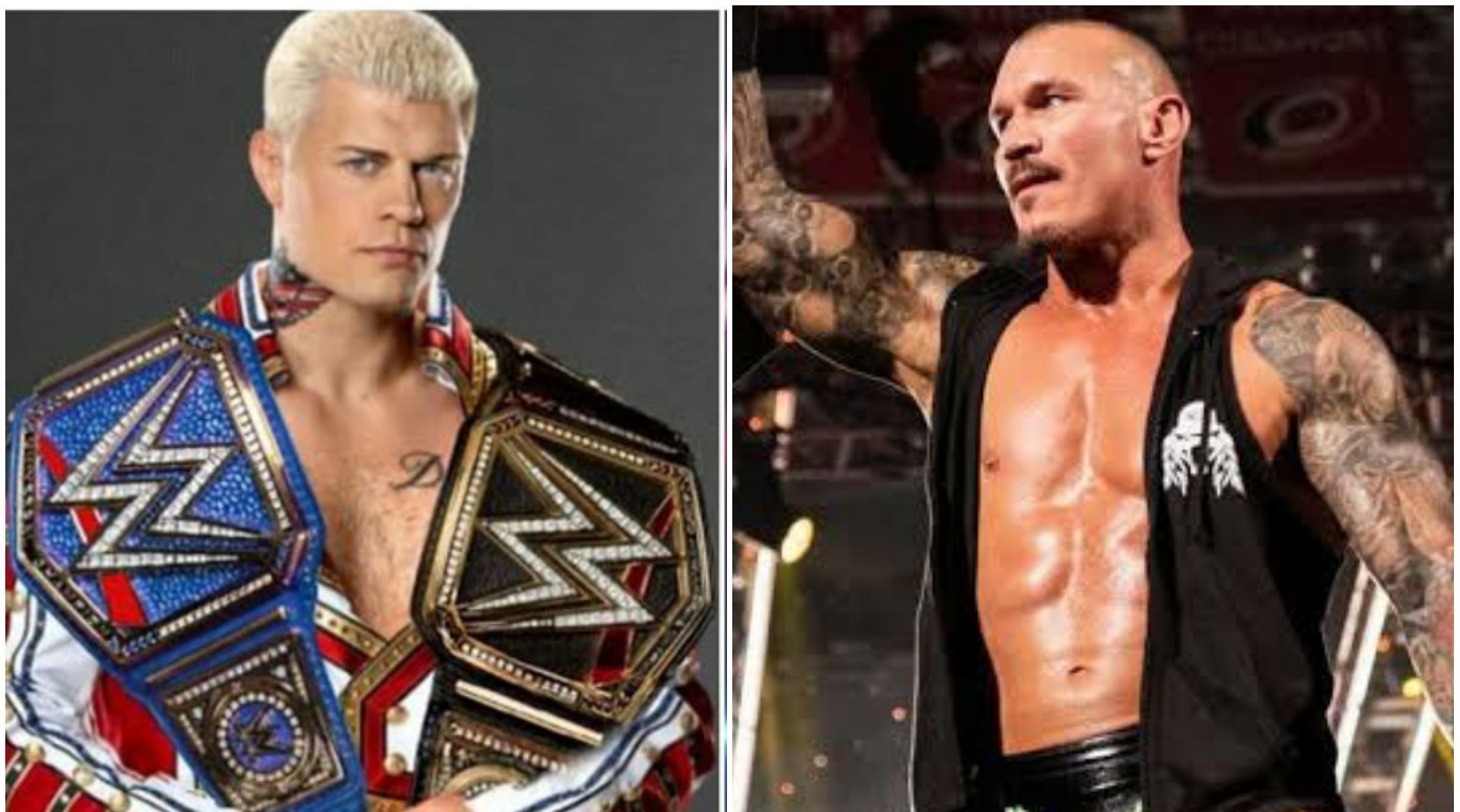 Cody Rhodes (left); Randy Orton (right)