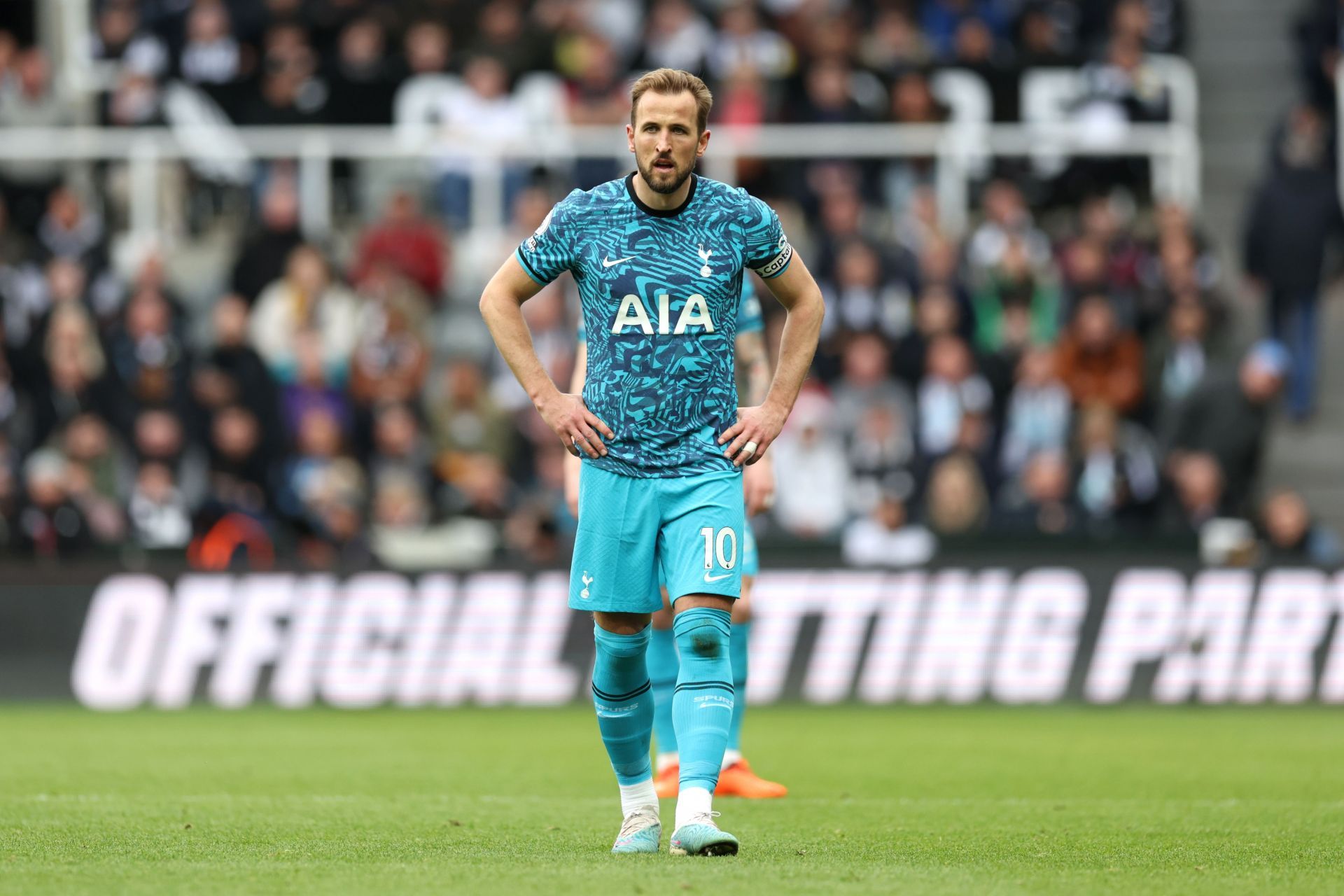 A frustrated Harry Kane at St. James' Park.