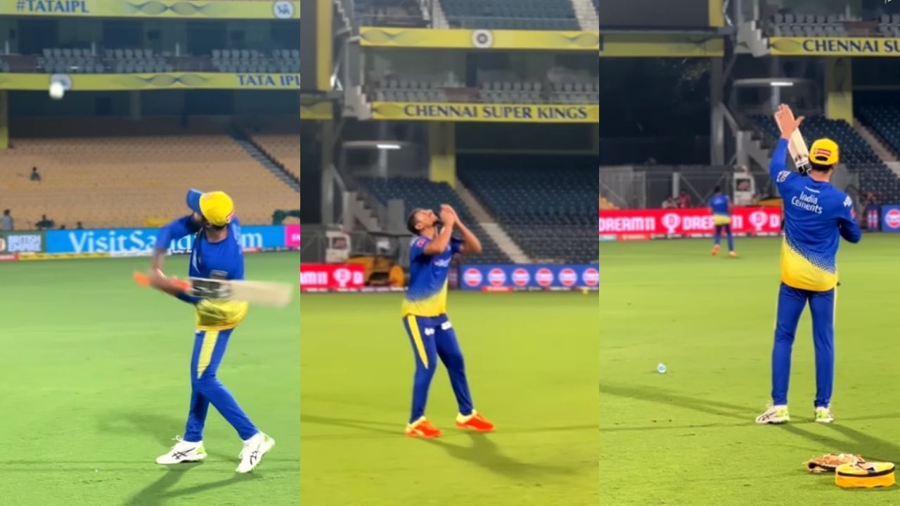 फील्डिंग कोचिंग देते नजर आए रवींद्र जडेजा (PC: CSK Instagram)