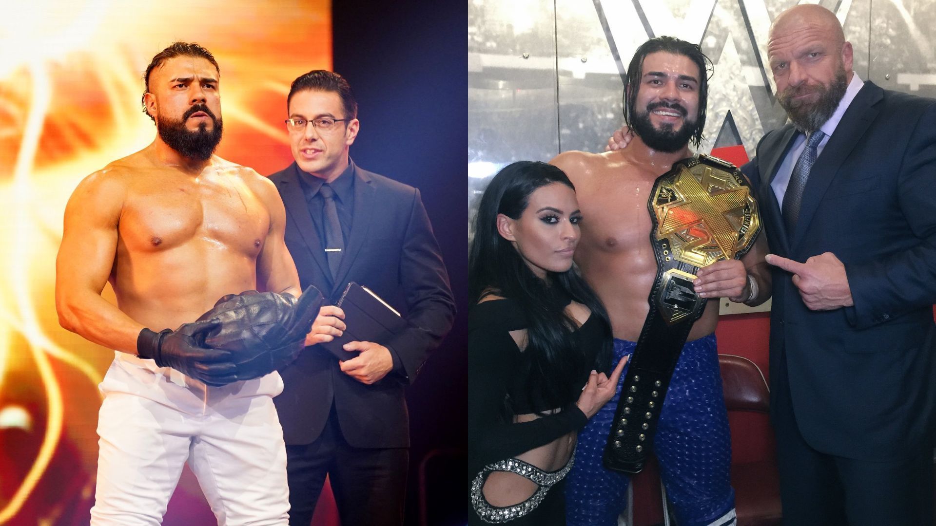 Andrade El Idolo was seen at the Hall of Fame ceremony