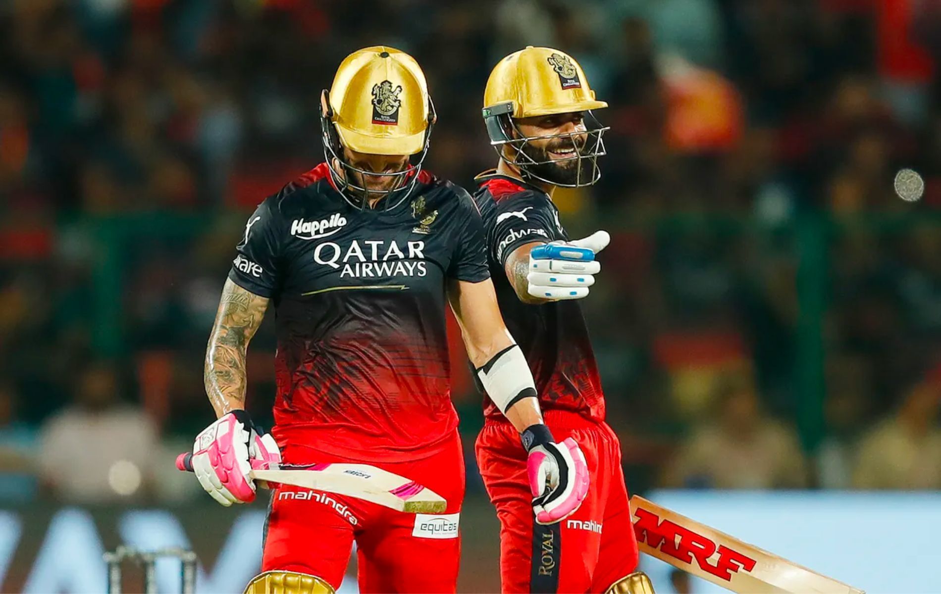 Faf du Plessis (L) and Virat Kohli. (Pic:IPLT20.com)