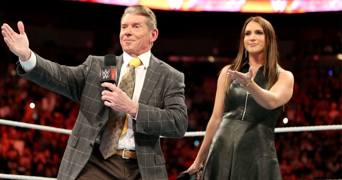 Vince and Stephanie McMahon during a WWE segment on RAW.