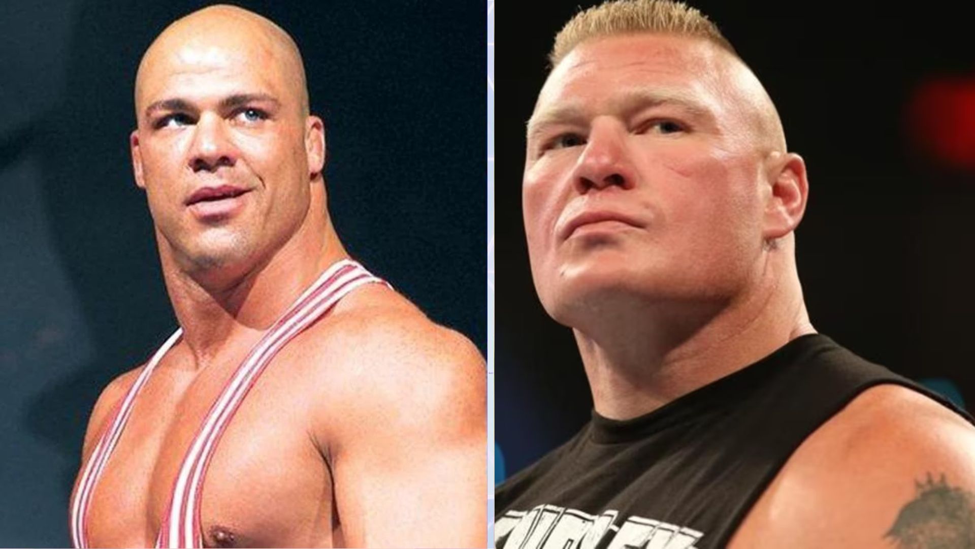 Brock Lesnar pranked Kurt Angle with a kiss