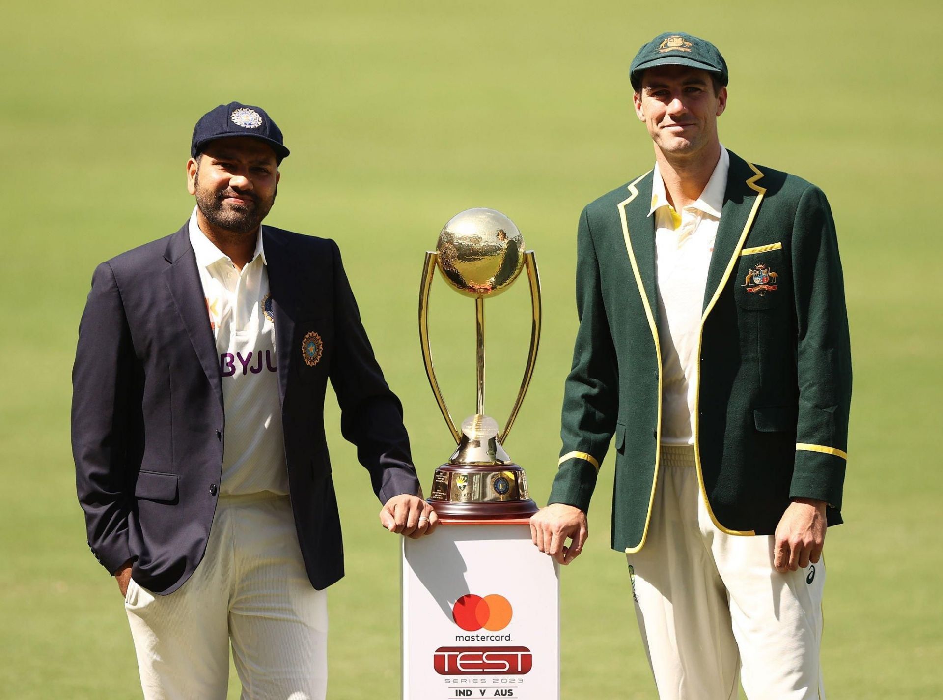 Rohit Sharma and Pat Cummins during the Border-Gavaskar Trophy series