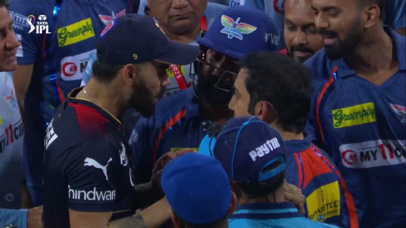 Virat and Gambhir were involved in an altercation in IPL 2023. Pic: Jio Cinema 