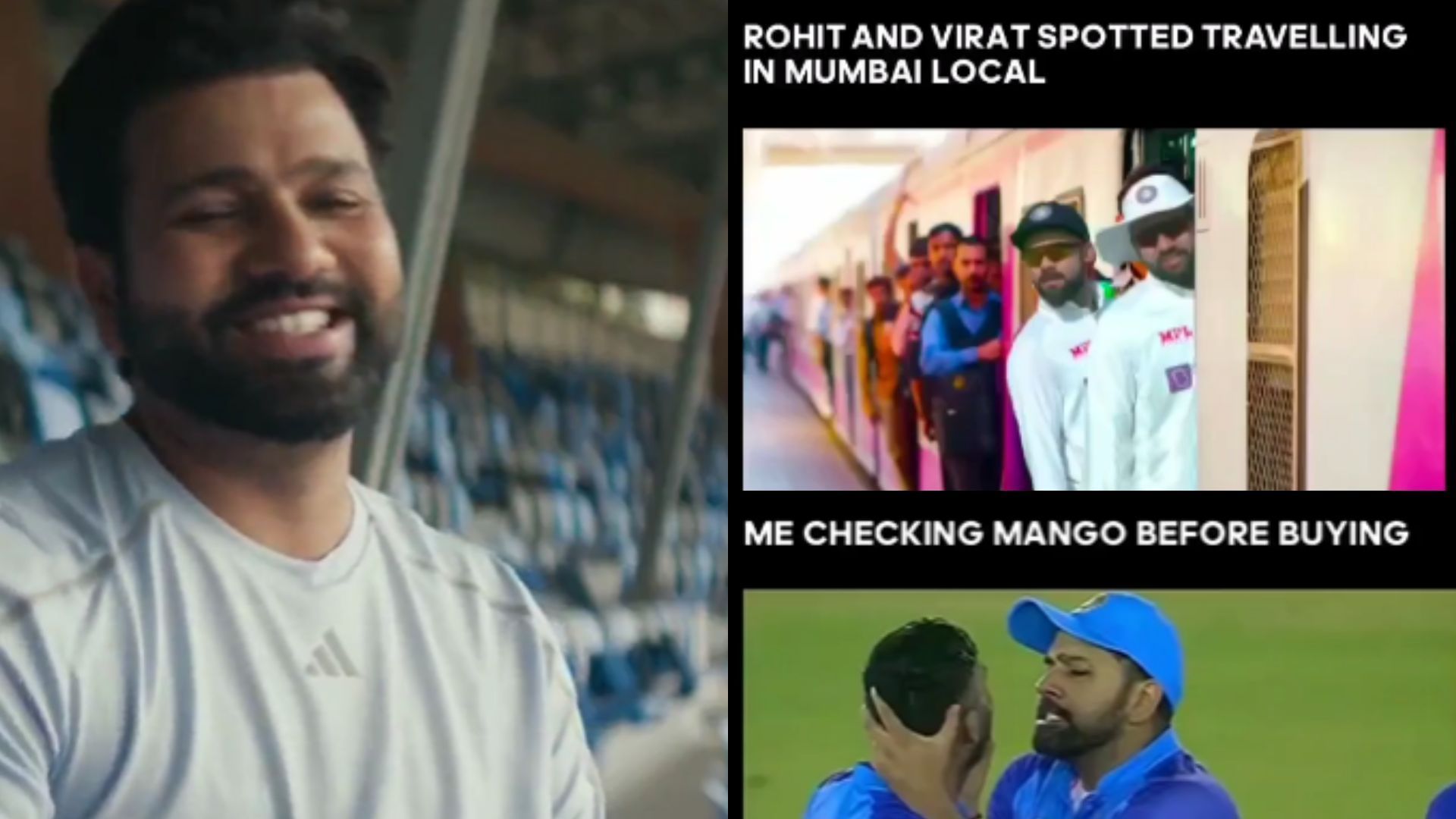 Rohit Sharma reacting to the memes made on him (P.C.:Twitter)