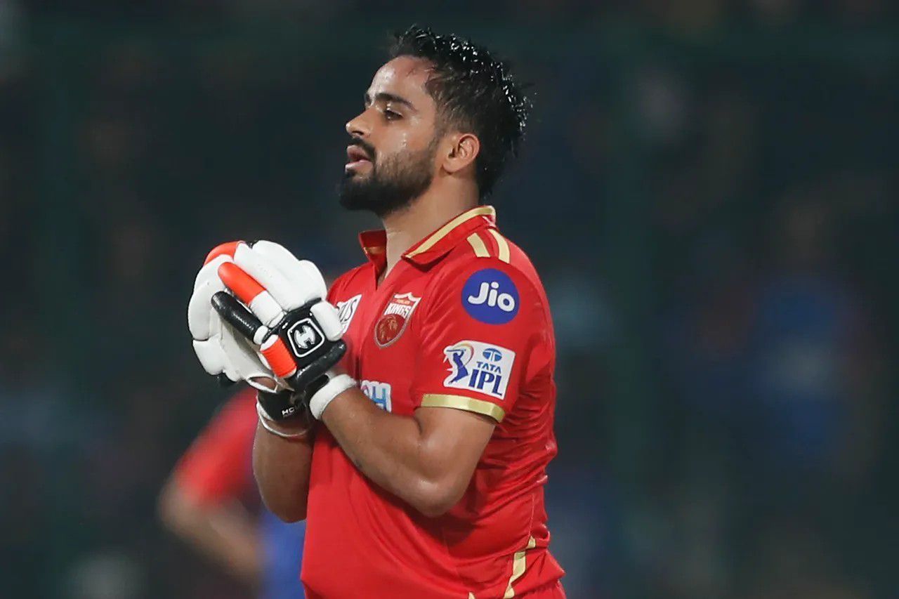 Prabhsimran Singh thanking God after his century [IPLT20].