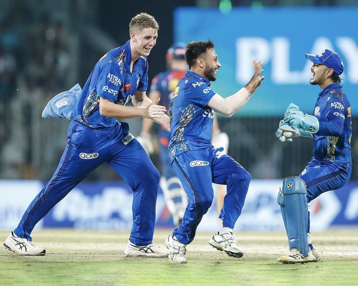 Aakash Madhwal was ecstatic after dismissing Nicholas Pooran for a golden duck (P.C.:iplt20.com)