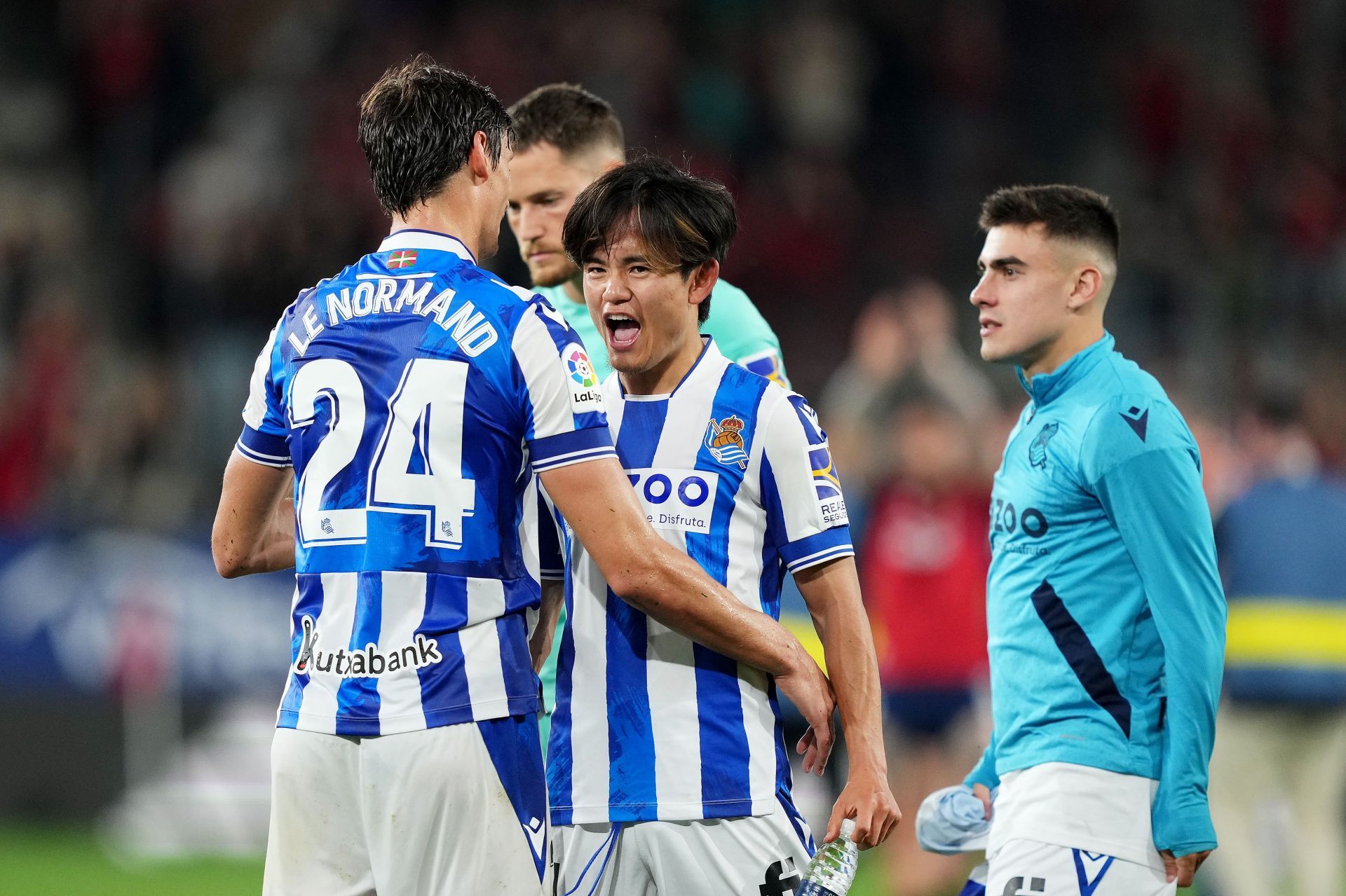 It's now eight goals in 30 league games this season for Takefusa Kubo (centre)