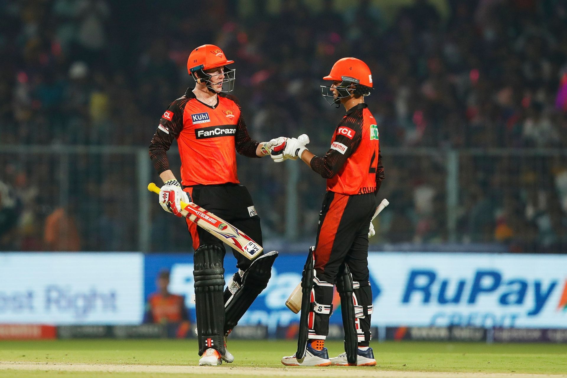 Harry Brook batting with Abhishek Sharma. (Credits: Twitter)