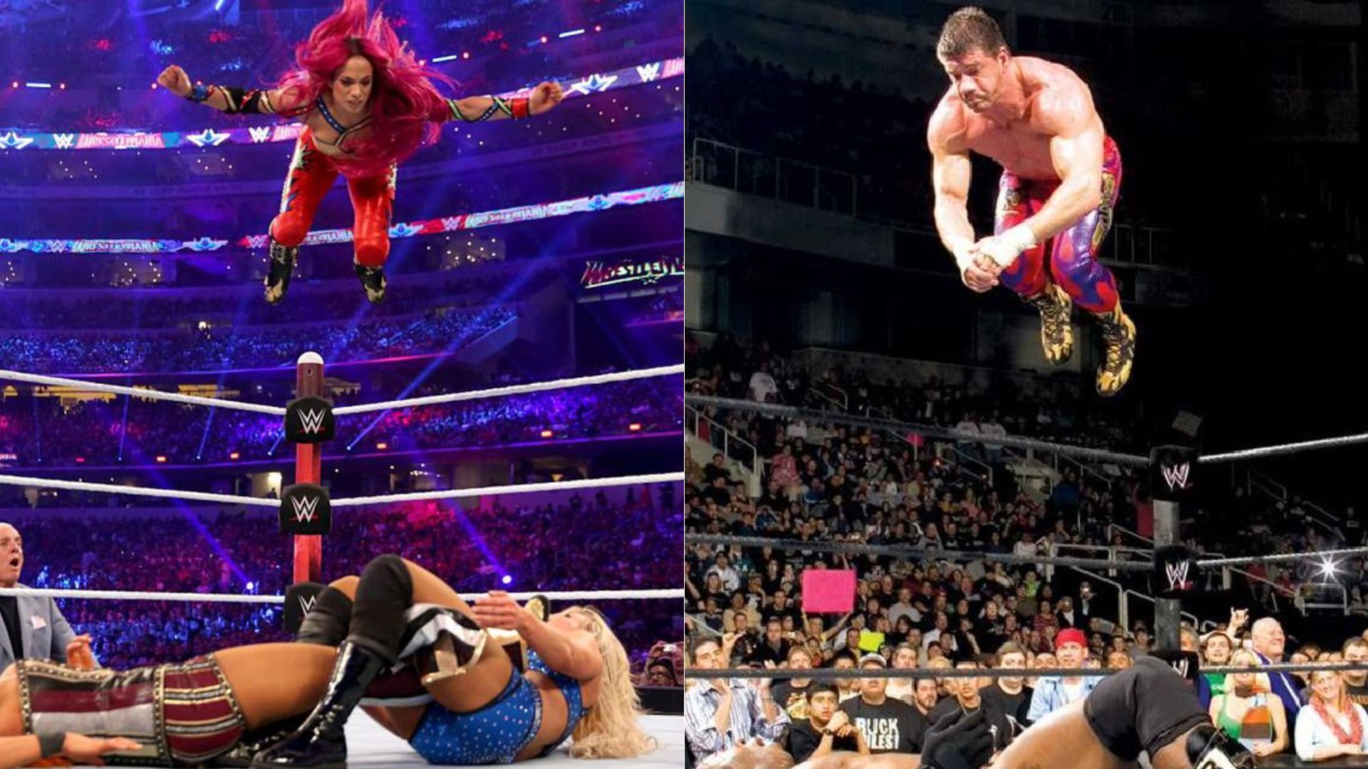 Mercedes Mon&eacute;/Sasha Banks (left); Eddie Guerrero (right)