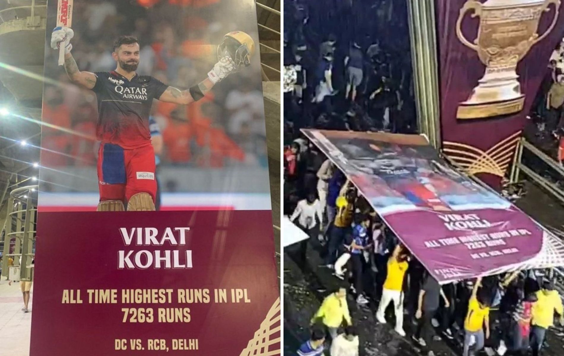 Fans chanted for Virat Kohli while taking shelter under his poster. (Pics: Twitter)