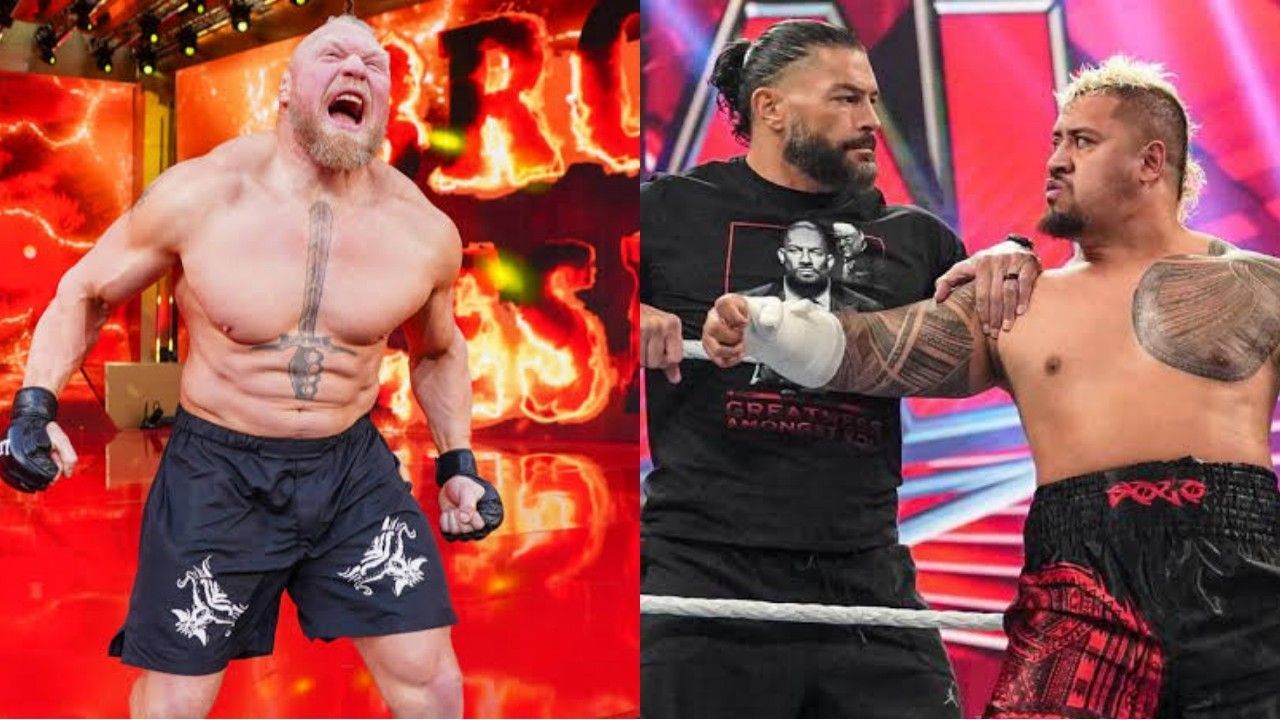 WWE सुपरस्टार्स ब्रॉक लैसनर, रोमन रेंस और सोलो सिकोआ 