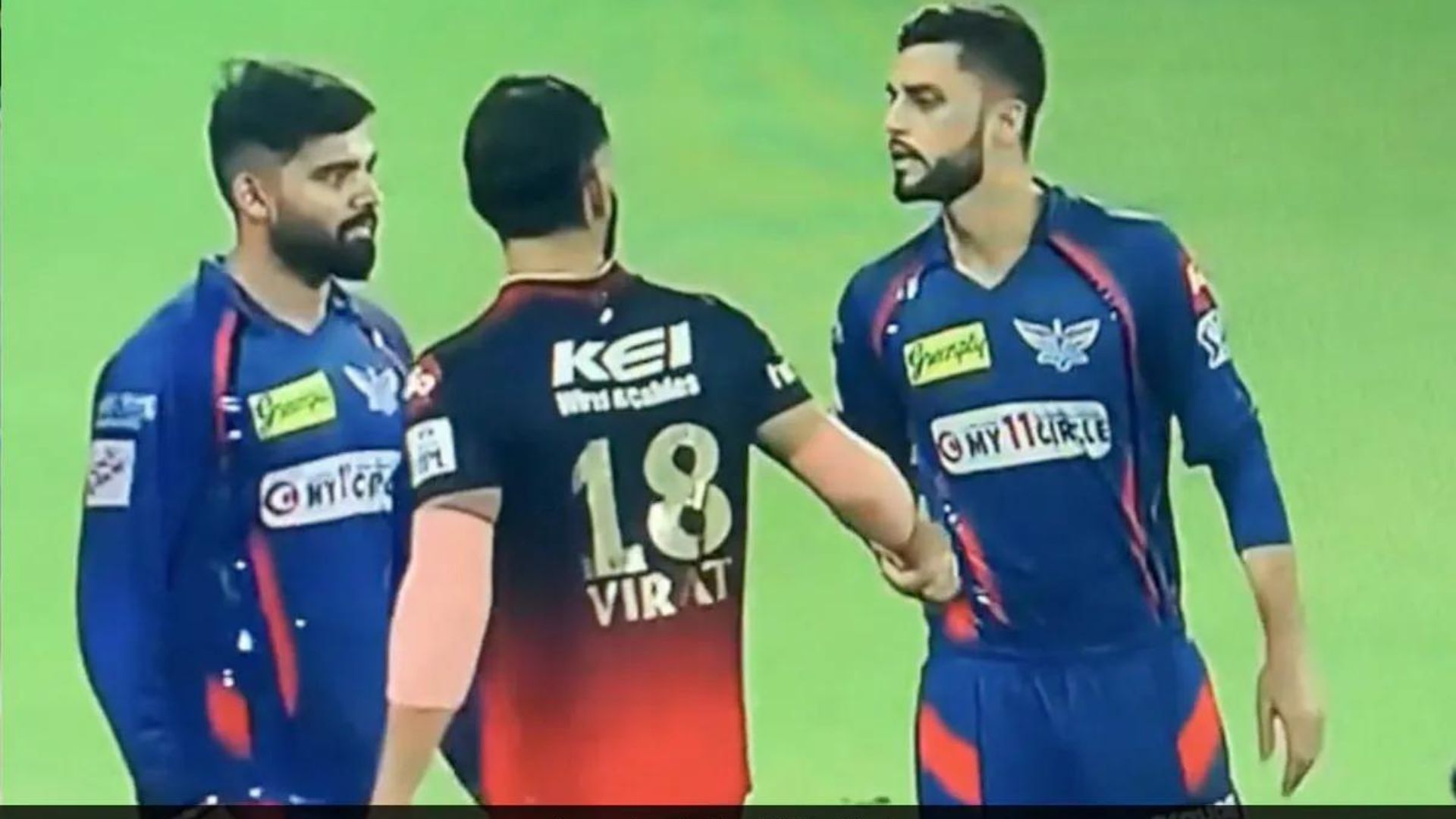 Snippet of the on-field spat between Virat Kohli and Naveen-ul-Haq (P.C.:Twitter)