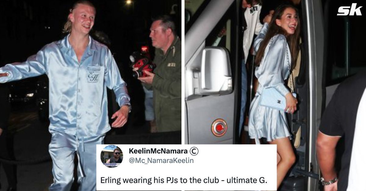 Erling Haaland and his partner wear matching pyjamas at party (Image: Eamonn and James Clarke).