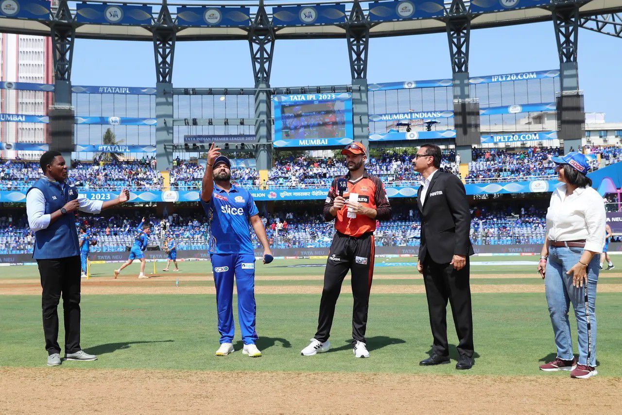 Rohit Sharma and Aiden Markram at the toss [IPLT20]