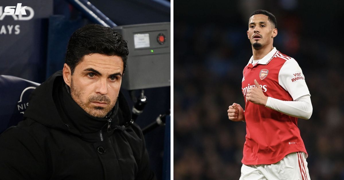 [L-to-R] Mikel Arteta and William Saliba.