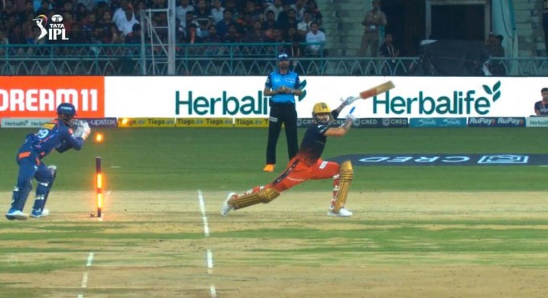 Virat Kohli was stumped for the fifth time in his IPL career