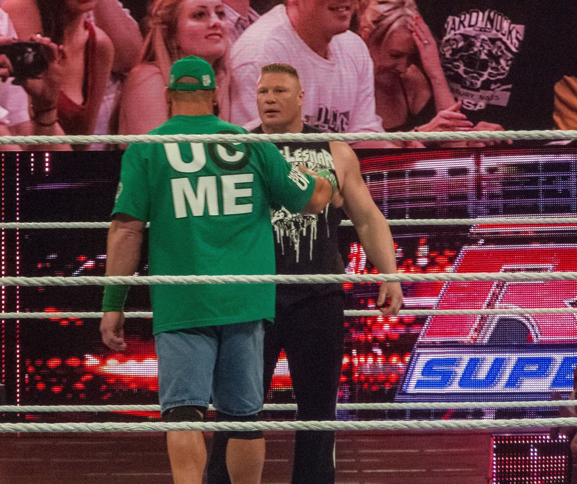 Brock Lesnar did not appreciate getting slapped by John Cena