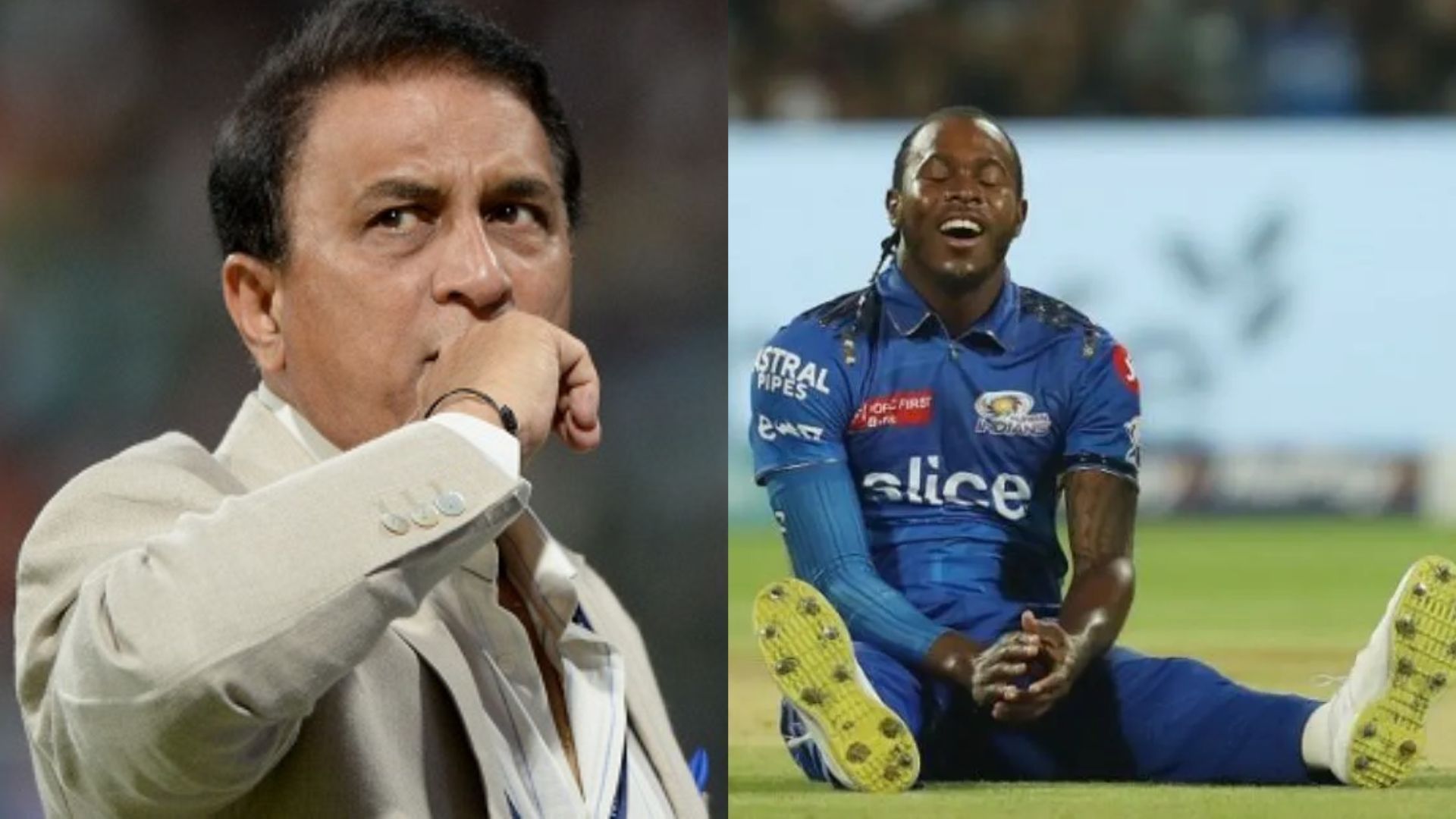 Sunil Gavaskar (L) and Jofra Archer (P.C.:Twitter)