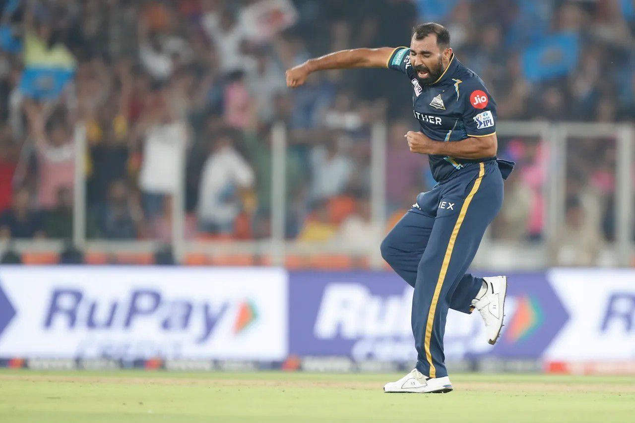 Mohammed Shami pumped up after taking a wicket vs RR [IPLT20].