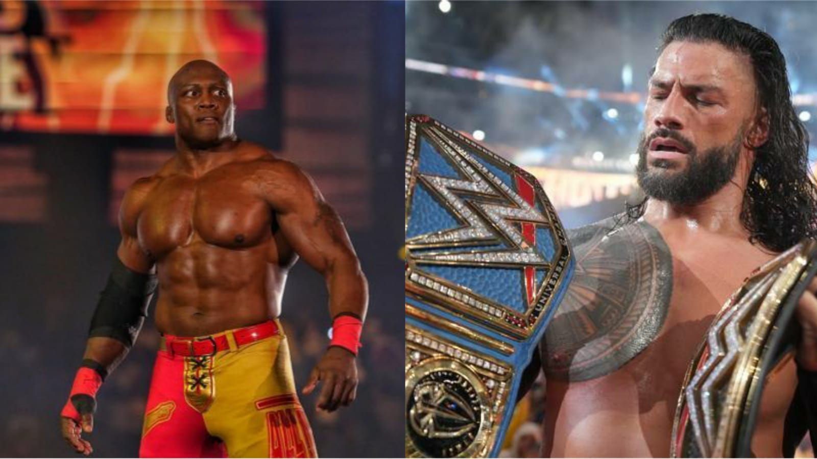 Bobby Lashley (left); Roman Reigns (right)