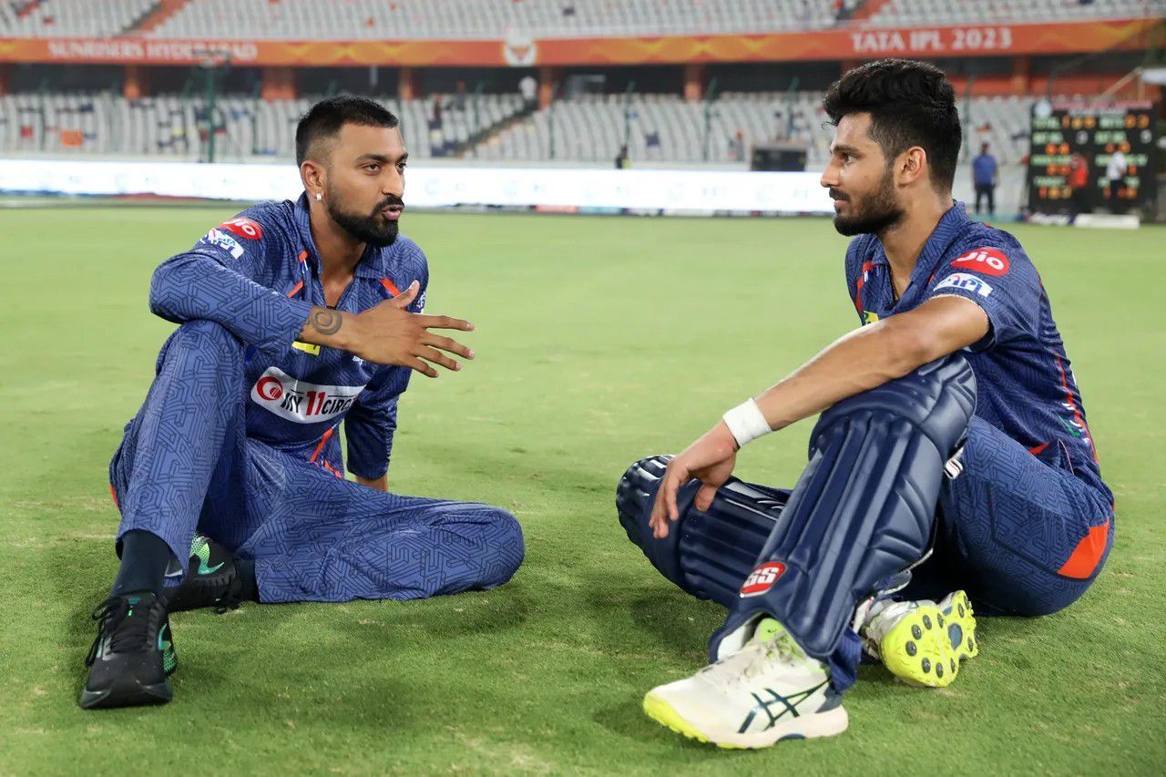 Krunal Pandya and Prerak Mankad after the game [IPLT20]