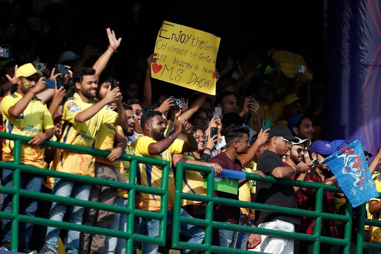 Fans have thronged IPL 2023 venues to get a glimpse of ‘Thala’. (Pic: iplt20.com)