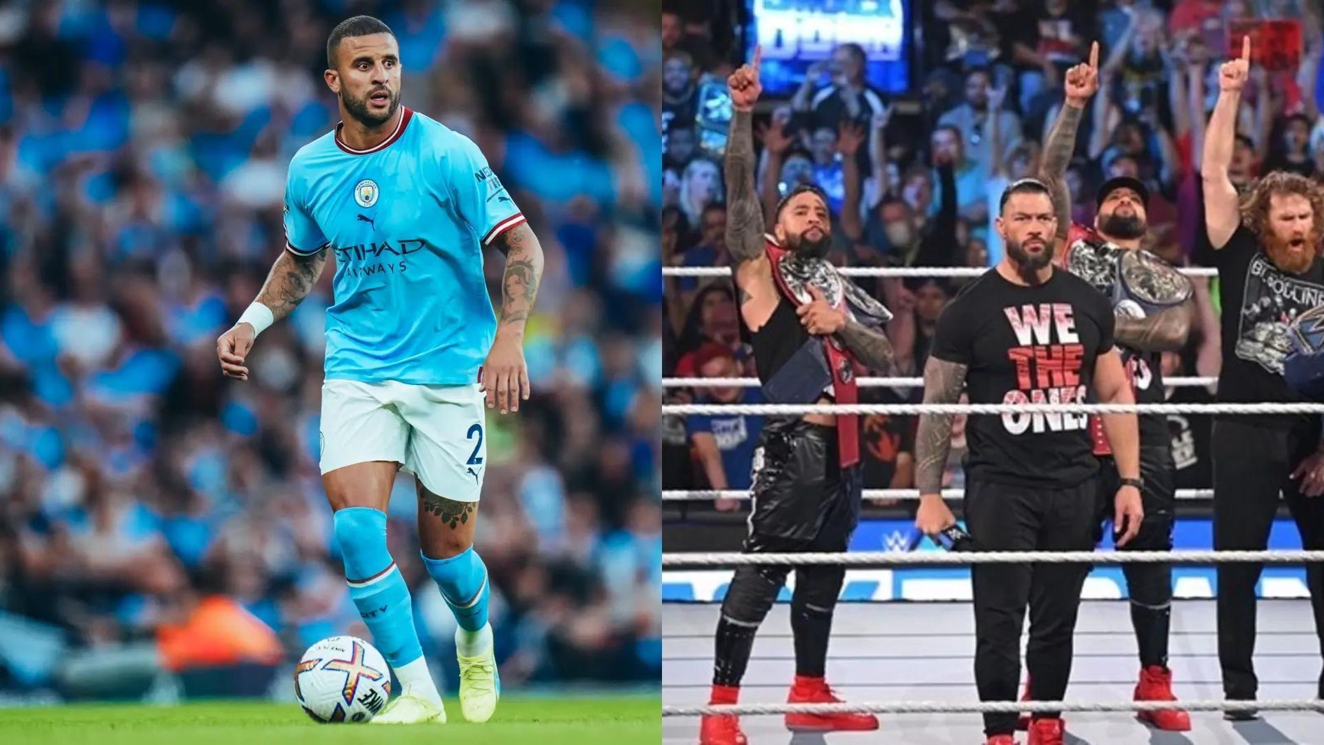 Kyle Walker (left) is a Manchester City player