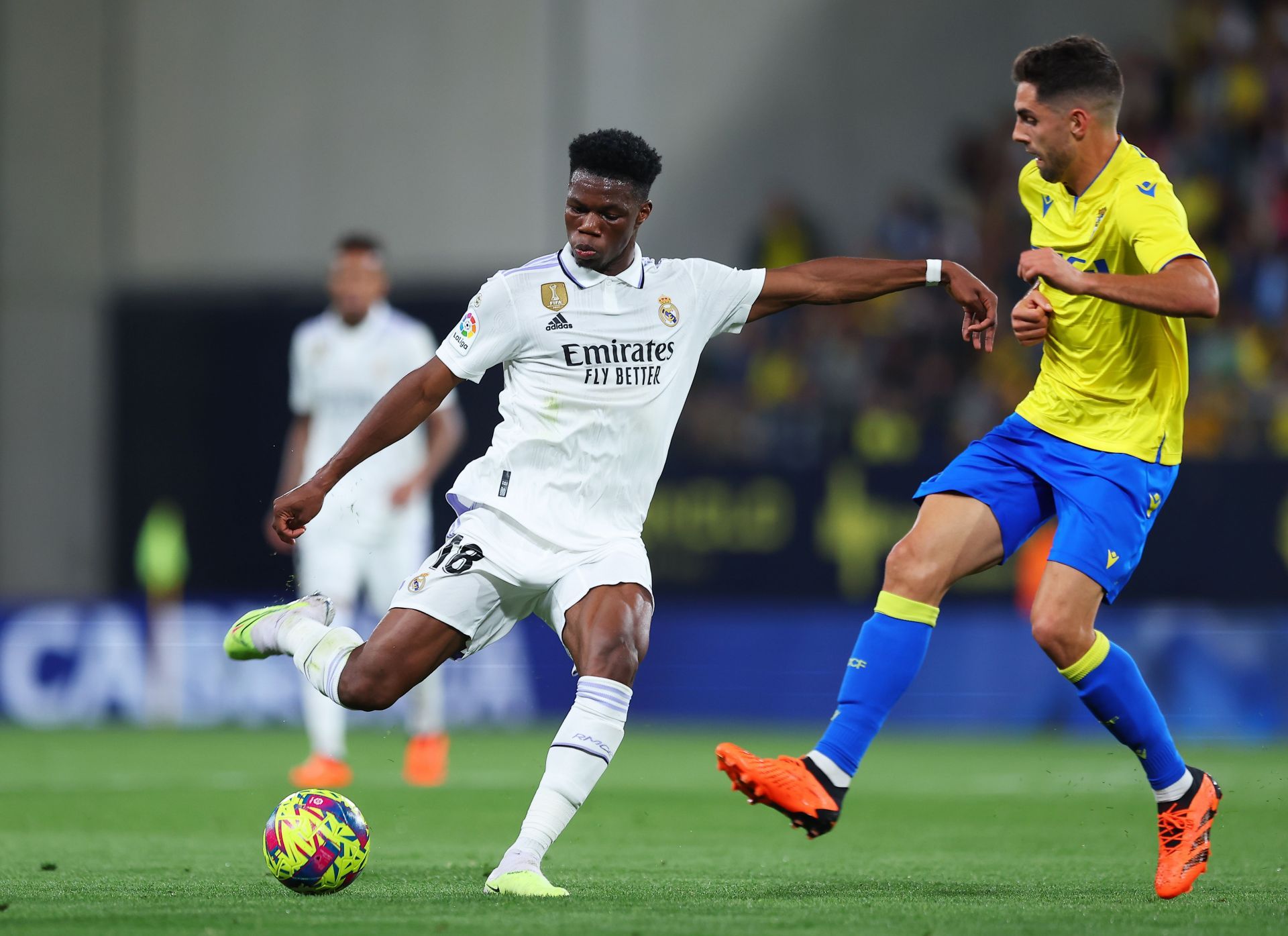 Aurelien Tchouameni (left) will not leave the Santiago Bernabeu this summer.