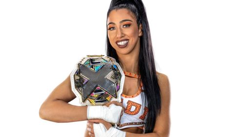 Indi Hartwell as NXT Women's Champion.