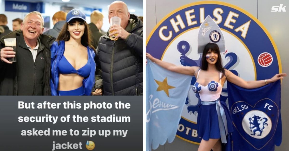 Maria Liman asked to cover up outfit by security during Chelsea vs Brentford