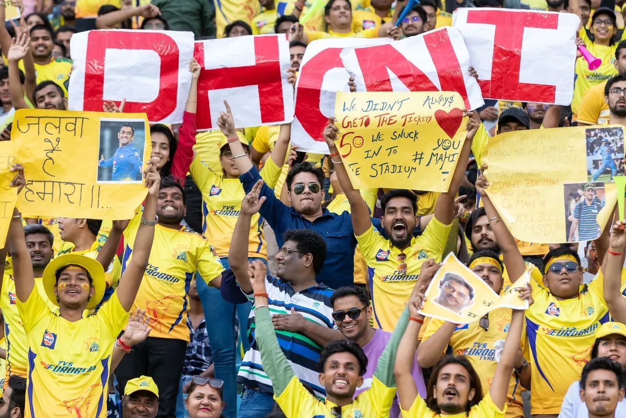 Chants of &lsquo;Dhoni, Dhoni&rsquo; have reverberated around stadiums in every match CSK have played in IPL 2023. (Pic: iplt20.com)