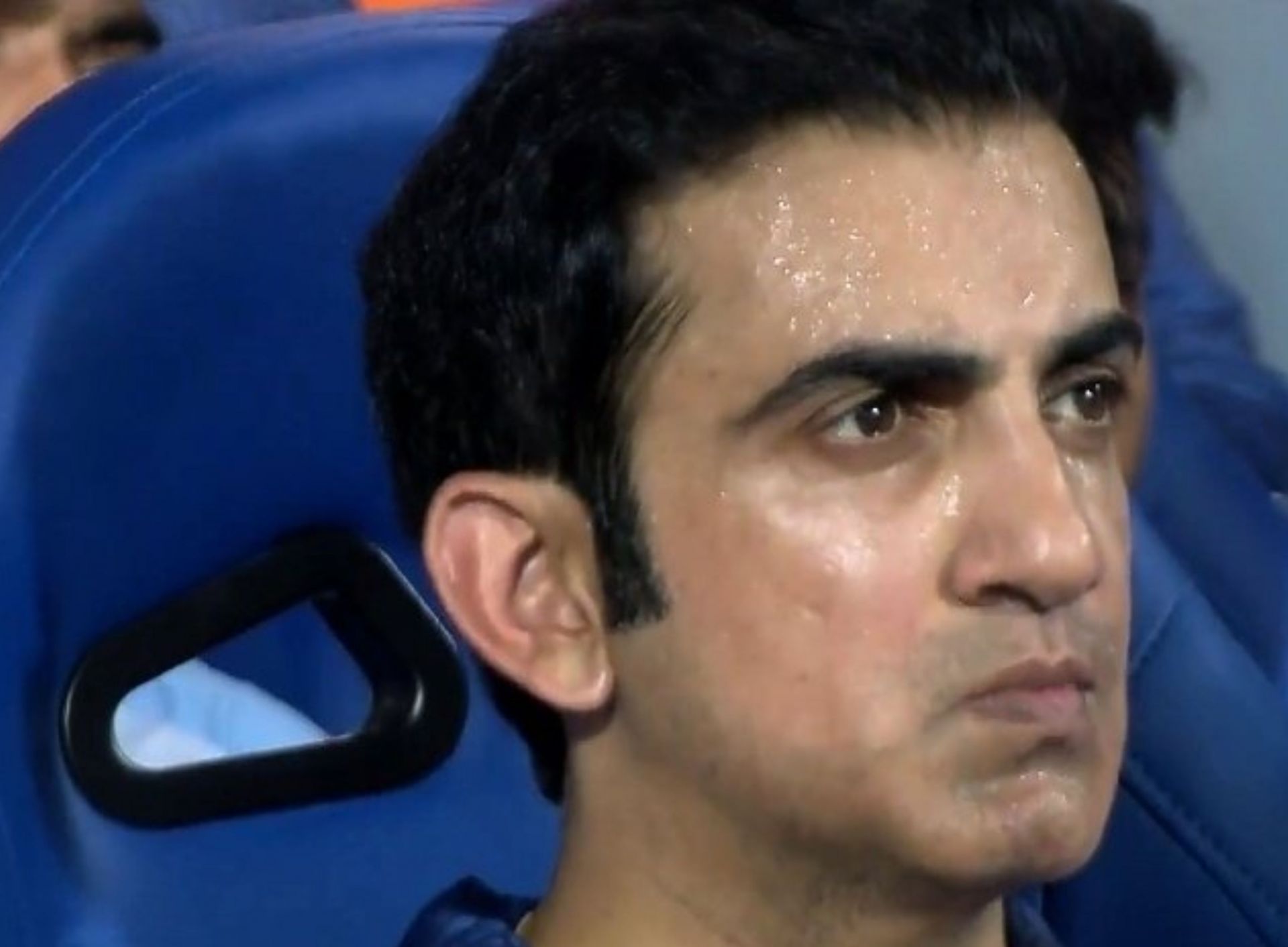 Gautam Gambhir in LSG dug out on Wednesday night. (PC: Jio Cinema)