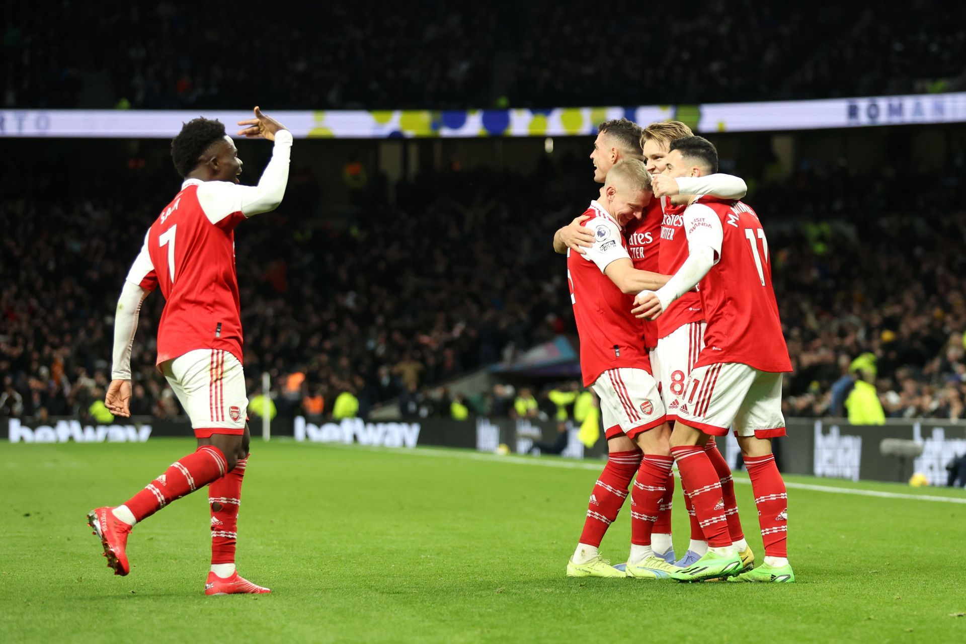 Bukayo Saka (left) and Martin Odegaard (#8) have been vital to Arsenal's fortunes this season