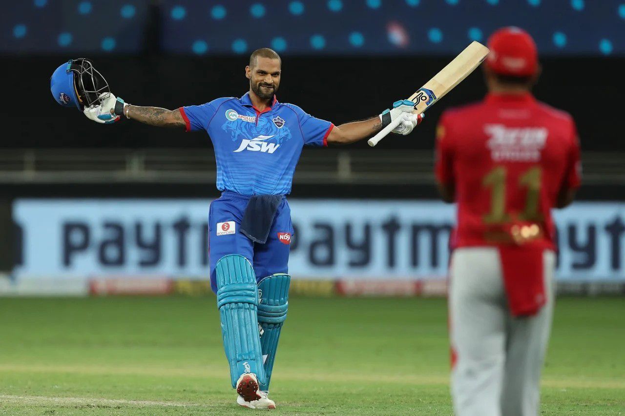 Shikhar Dhawan celebrating his hundred [IPLT20]