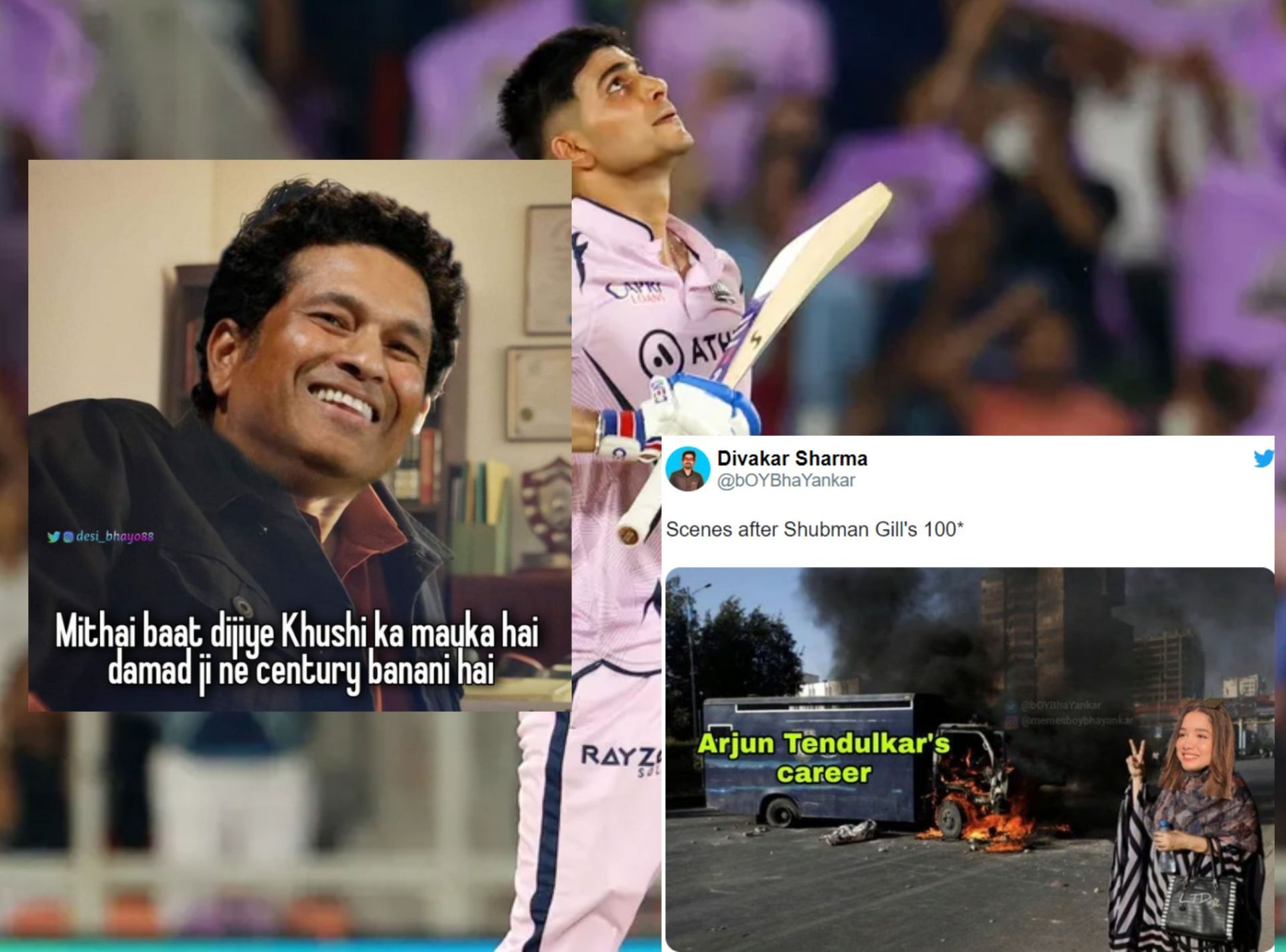 Fans hail Shubman Gill after his century on Monday. 